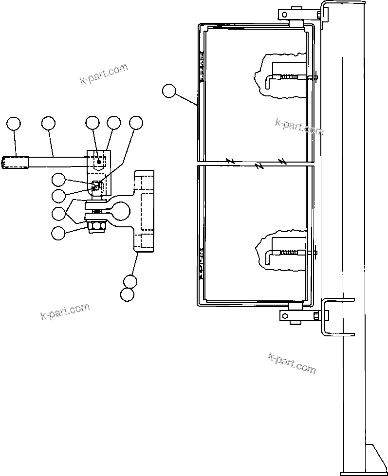 Komatsu parts book diagram for AFE48-AC  930E S/N A30076-A30078 & A30080 SYNCRUDE: MIRROR INSTALLATION - L.H.