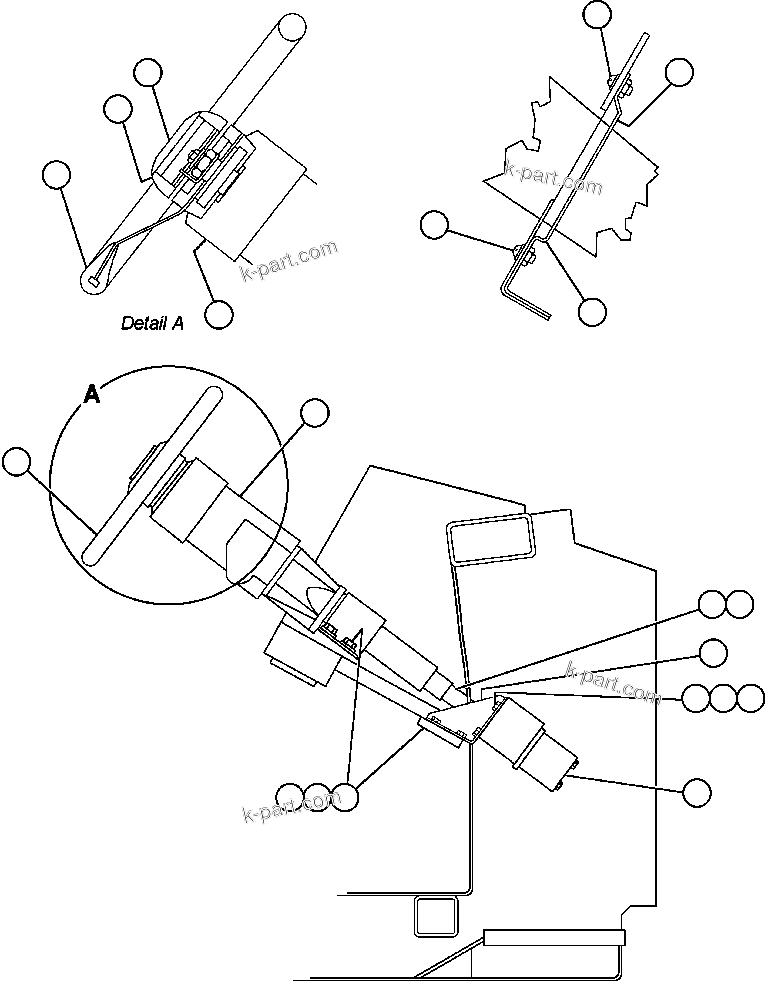 Komatsu parts book diagram for AFE48-AC  930E S/N A30076-A30078 & A30080 SYNCRUDE: STEERING COLUMN & CONTROL VALVE INSTL