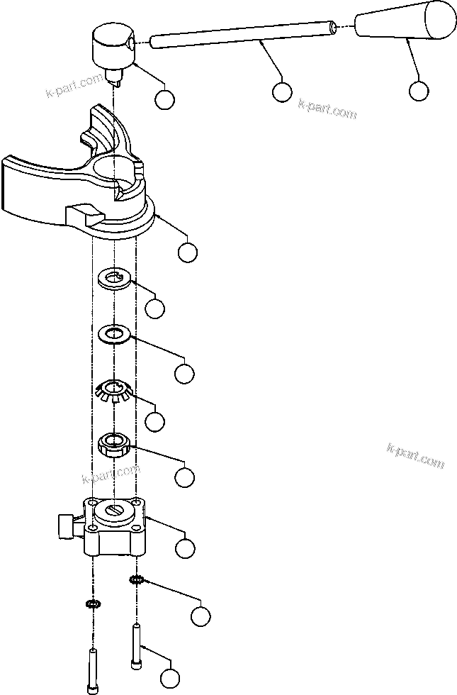 Komatsu parts book diagram for AFE48-AC  930E S/N A30076-A30078 & A30080 SYNCRUDE: RETARDER LEVER ASSEMBLY (EF7730)