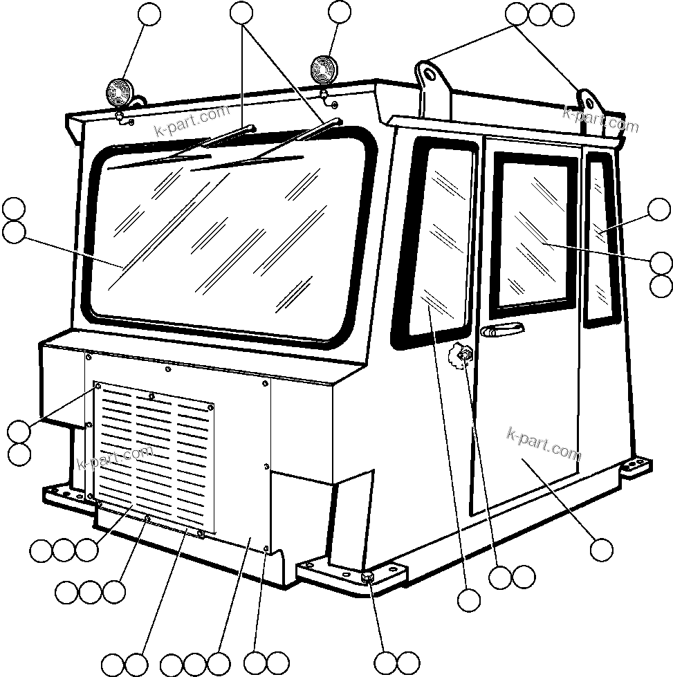 Komatsu parts book diagram for AFE48-AC  930E S/N A30076-A30078 & A30080 SYNCRUDE: CAB ASSEMBLY (SM2948)