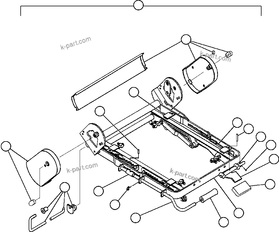Komatsu parts book diagram for AFE48-AC  930E S/N A30076-A30078 & A30080 SYNCRUDE: OPERATOR'S SEAT ASSEMBLY - 2 (VE8861)