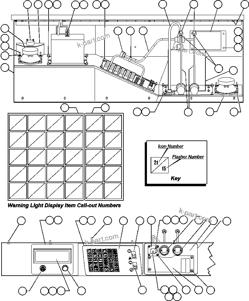 Komatsu parts book diagram for AFE48-AC  930E S/N A30076-A30078 & A30080 SYNCRUDE: OVERHEAD DASH MODULE