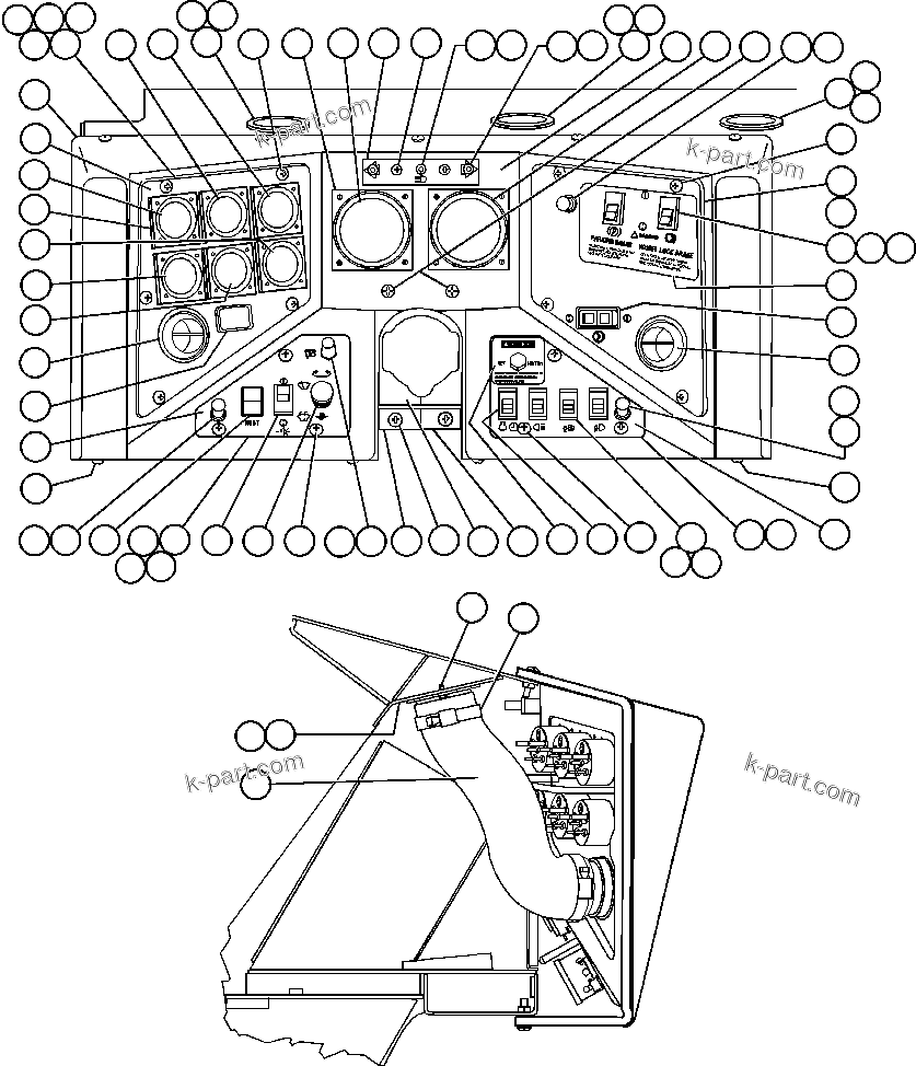 Komatsu parts book diagram for AFE48-AC  930E S/N A30076-A30078 & A30080 SYNCRUDE: INSTRUMENT PANEL ASSEMBLY