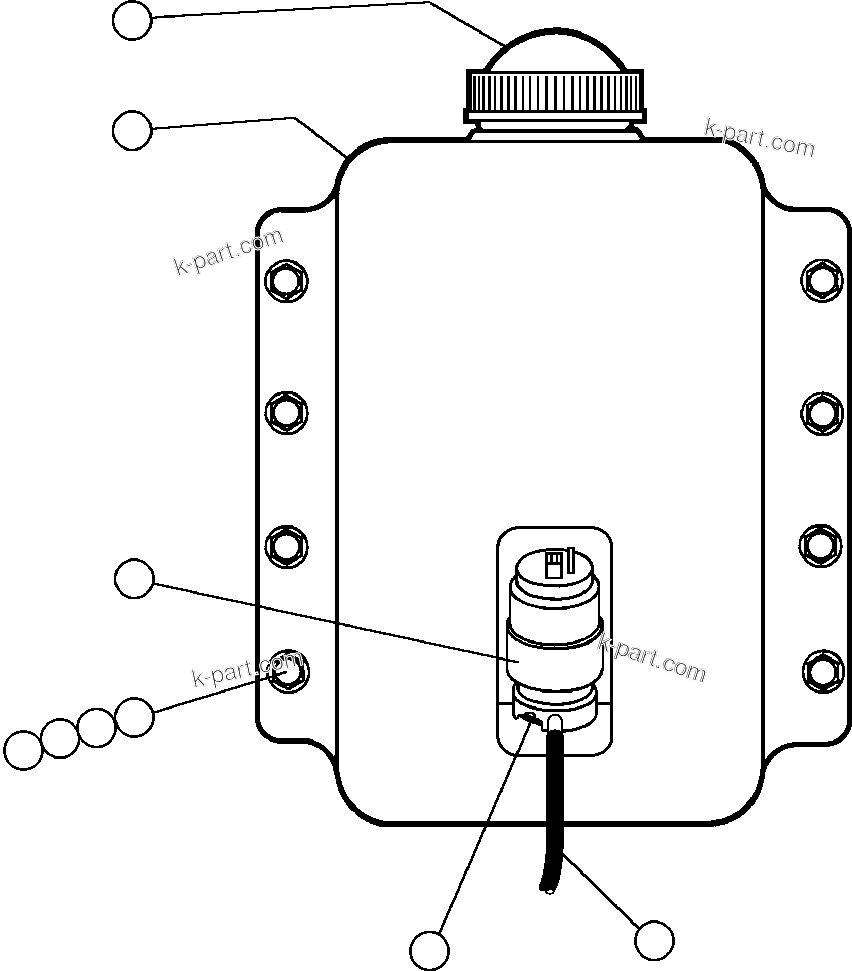 Komatsu parts book diagram for AFE48-AC  930E S/N A30076-A30078 & A30080 SYNCRUDE: WINDSHIELD WASHER INSTALLATION