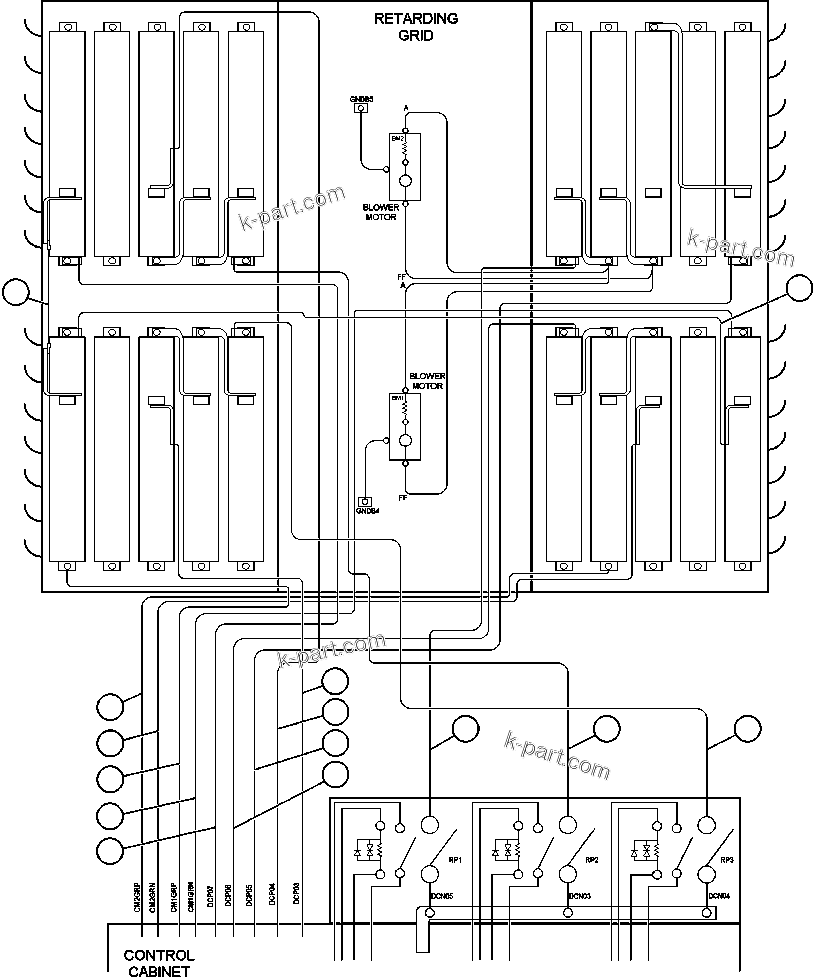 Komatsu parts book diagram for AFE48-AC  930E S/N A30076-A30078 & A30080 SYNCRUDE: ELECTRICAL COMPONENT POWER WIRING - 1