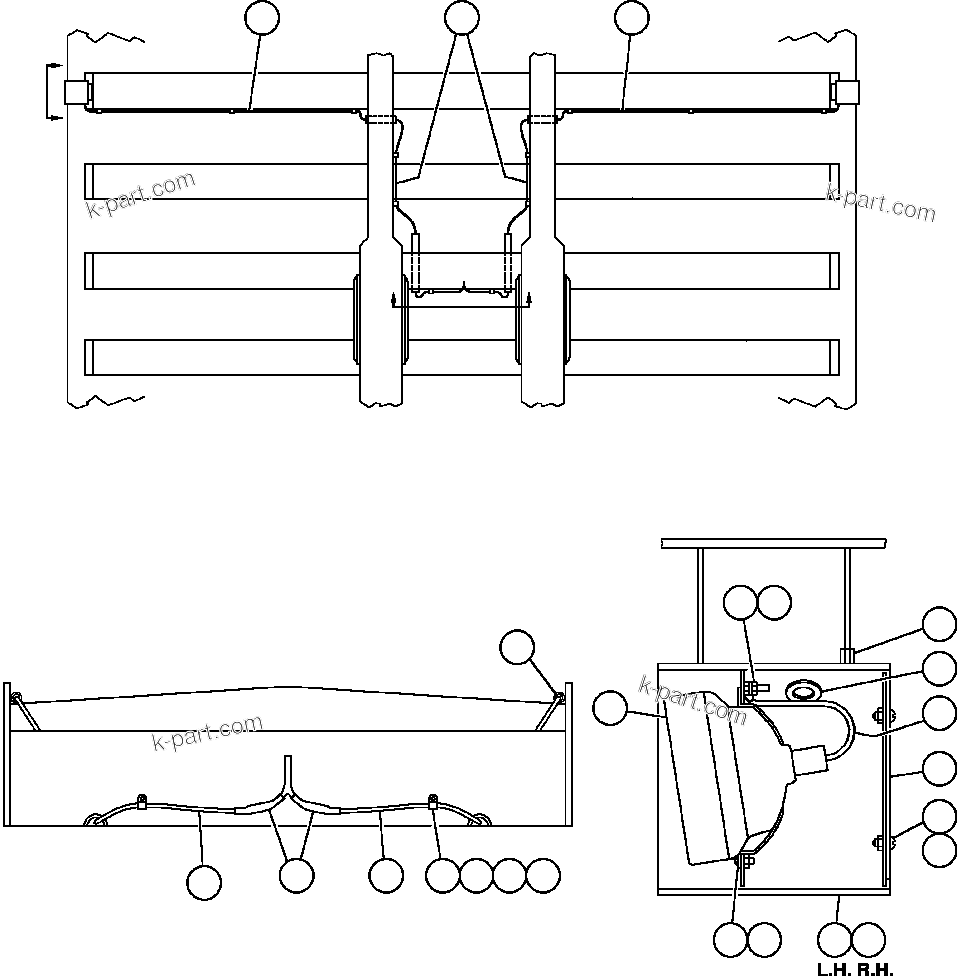 Komatsu parts book diagram for AFE48-AC  930E S/N A30076-A30078 & A30080 SYNCRUDE: REAR TURN & CLEARANCE LIGHTS