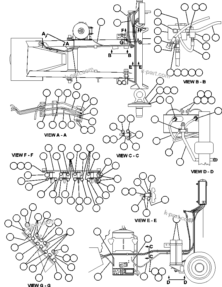 Komatsu parts book diagram for AFE48-AC  930E S/N A30076-A30078 & A30080 SYNCRUDE: BRAKE PIPING - 5