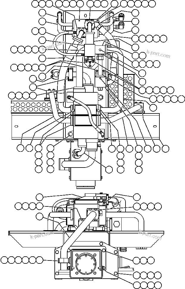 Komatsu parts book diagram for AFE48-AC  930E S/N A30076-A30078 & A30080 SYNCRUDE: PUMP/HOIST VALVE MODULE