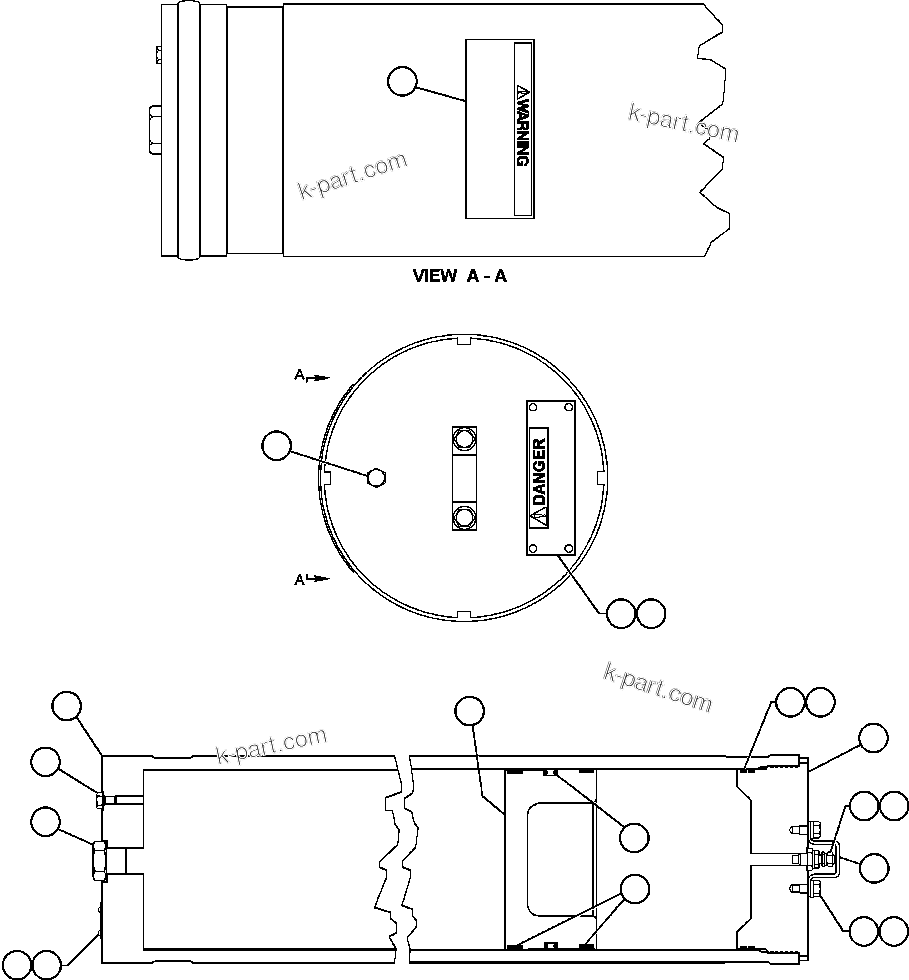 Komatsu parts book diagram for AFE48-AC  930E S/N A30076-A30078 & A30080 SYNCRUDE: BRAKE AUXILIARY ACCUMULATOR ASSM (EC3328)