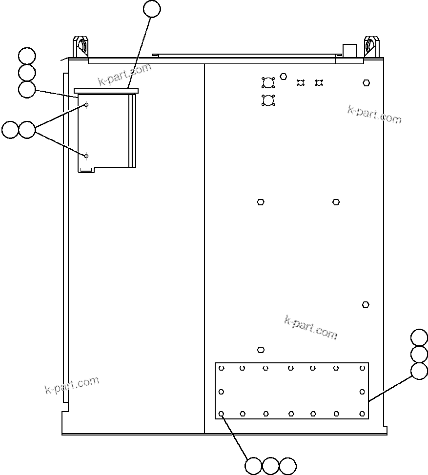 Komatsu parts book diagram for AFE48-AC  930E S/N A30076-A30078 & A30080 SYNCRUDE: CONTROL CABINET (LEFT SIDE)