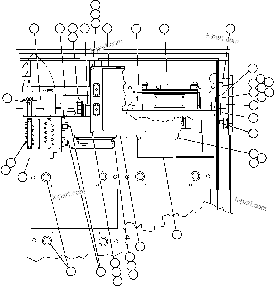 Komatsu parts book diagram for AFE48-AC  930E S/N A30076-A30078 & A30080 SYNCRUDE: CONTROL CABINET (INSIDE TOP RIGHT FRONT)