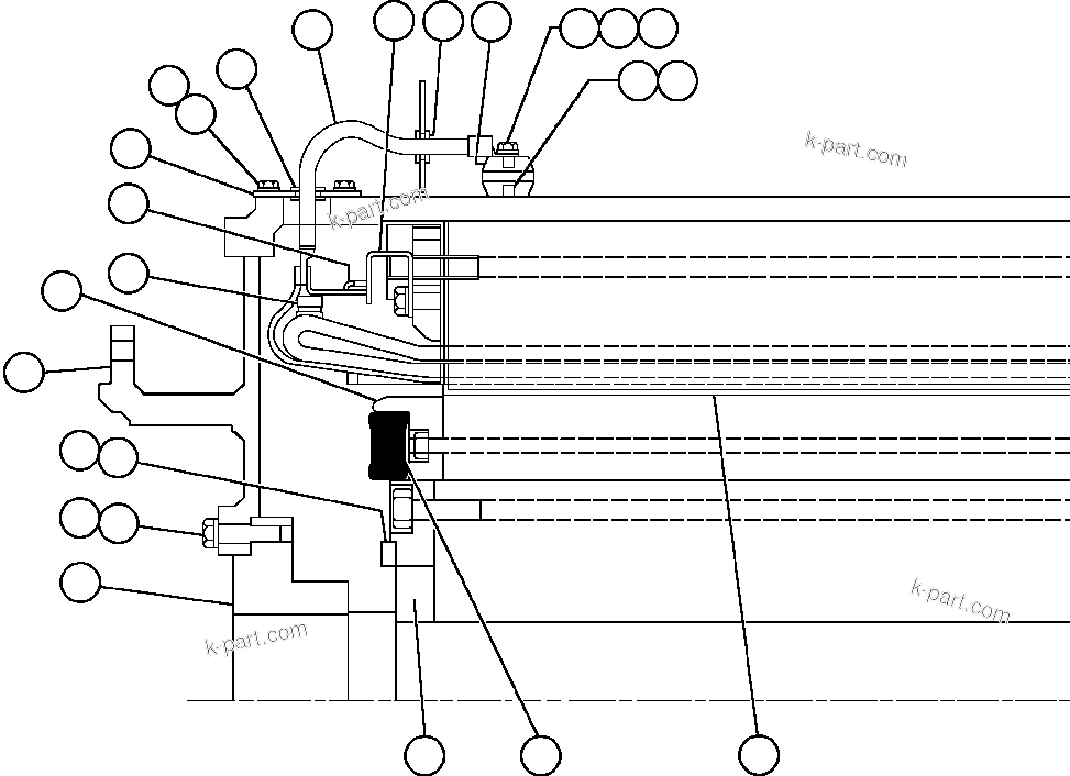 Komatsu parts book diagram for AFE48-AC  930E S/N A30076-A30078 & A30080 SYNCRUDE: ALTERNATOR - ENGINE MOUNT END