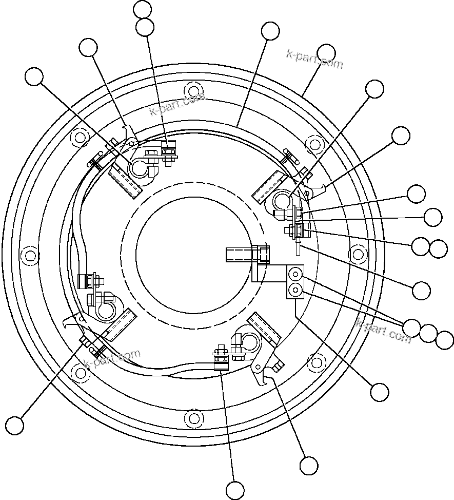Komatsu parts book diagram for AFE48-AC  930E S/N A30076-A30078 & A30080 SYNCRUDE: BRUSH HOLDER WIRING