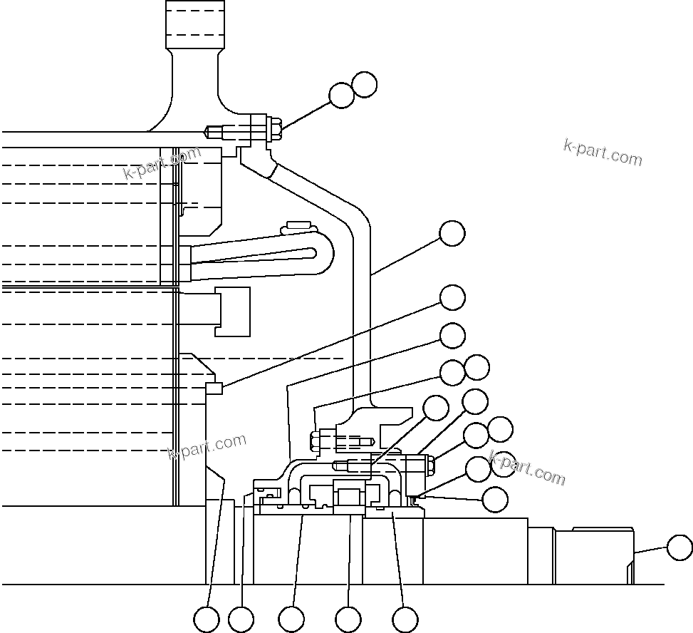 Komatsu parts book diagram for AFE48-AC  930E S/N A30076-A30078 & A30080 SYNCRUDE: MOTOR ASSEMBLY - WHEEL - 1 (GE0053)