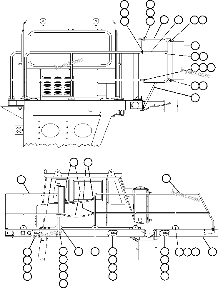 Komatsu parts book diagram for AFE48-AL  930E S/N A30111 MORENCI: LEFT DECK & HANDRAIL
