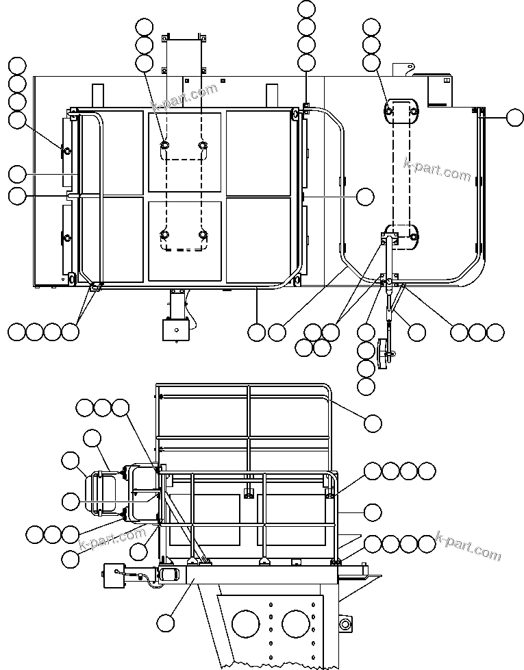 Komatsu parts book diagram for AFE48-AL  930E S/N A30111 MORENCI: RIGHT DECK & HANDRAILS