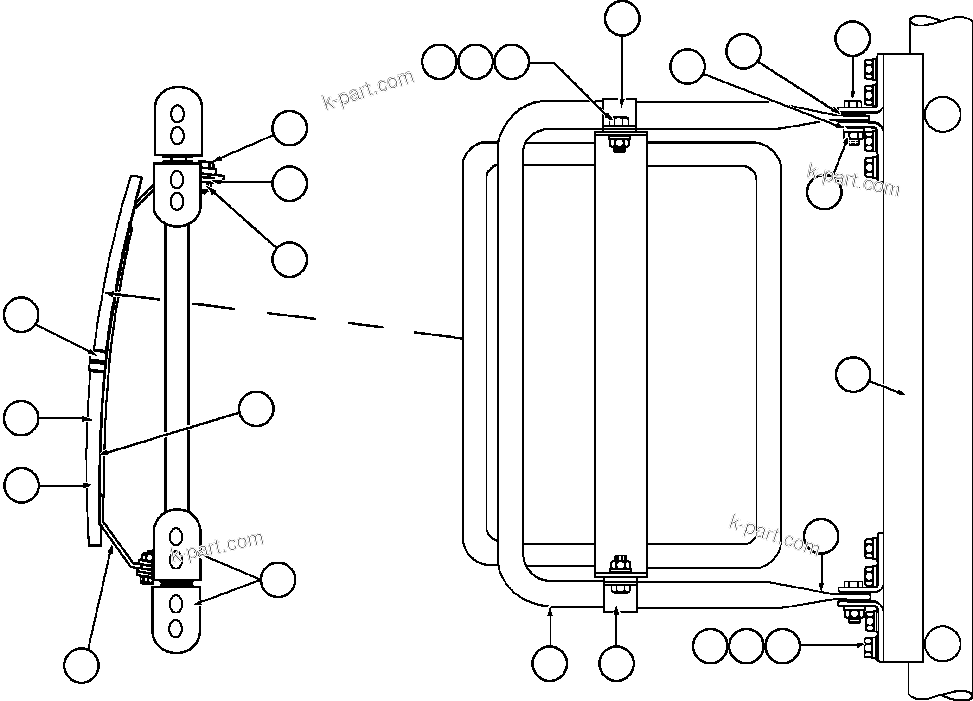Komatsu parts book diagram for AFE48-AL  930E S/N A30111 MORENCI: R.H. CONVEX MIRROR INSTALLATION