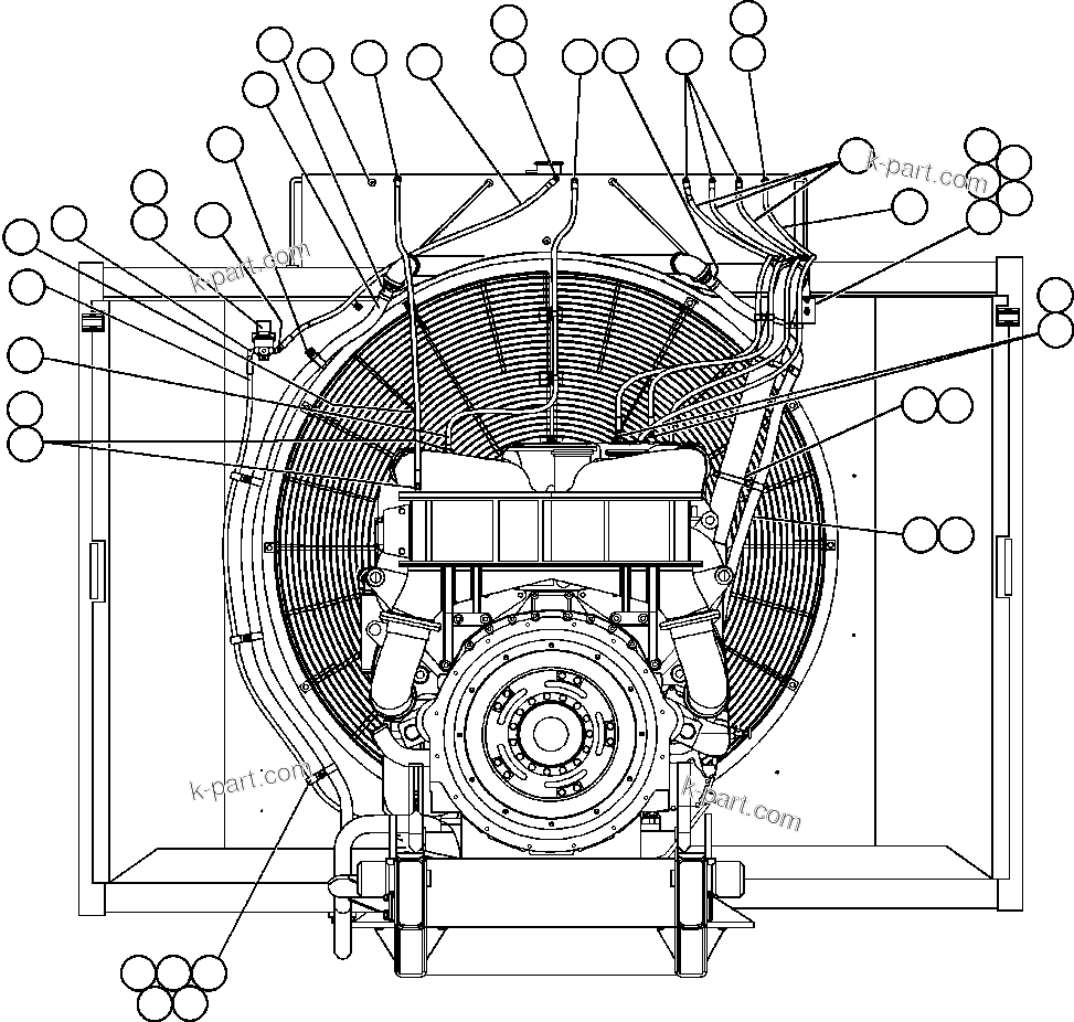 Komatsu parts book diagram for AFE48-AL  930E S/N A30111 MORENCI: RADIATOR PIPING