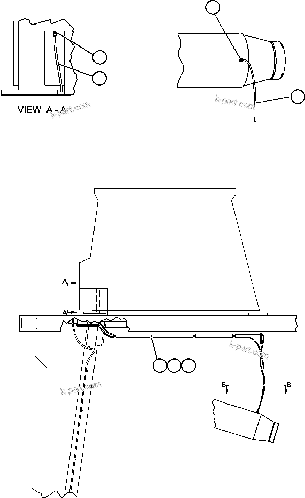 Komatsu parts book diagram for AFE48-AL  930E S/N A30111 MORENCI: AIR CLEANER INDICATOR PIPING