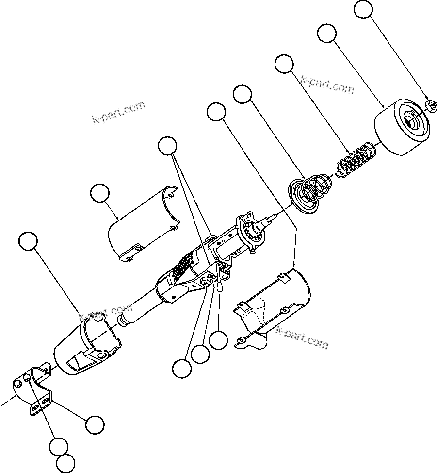 Komatsu parts book diagram for AFE48-AL  930E S/N A30111 MORENCI: STEERING COLUMN ASSEMBLY - 2 (PB9380)