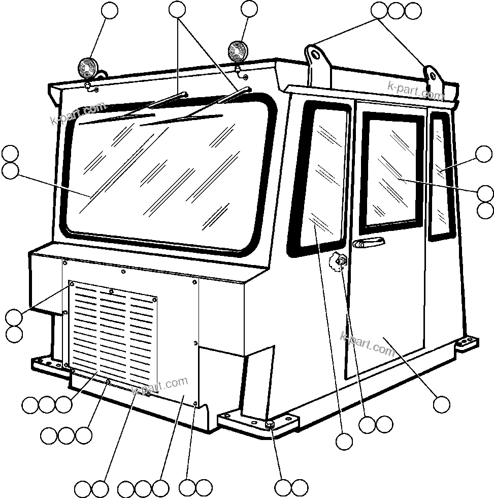 Komatsu parts book diagram for AFE48-AL  930E S/N A30111 MORENCI: CAB ASSEMBLY (SM2948)