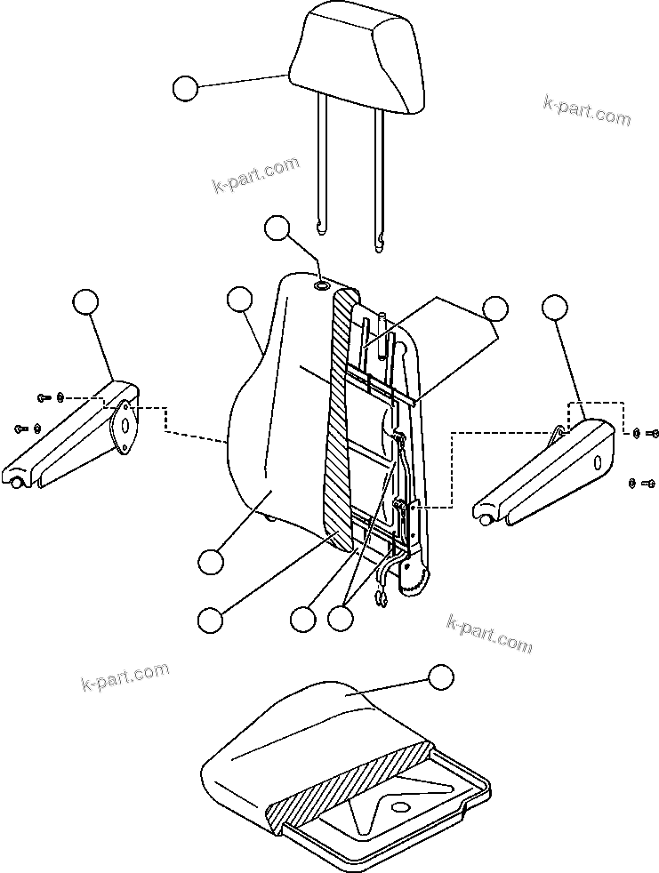Komatsu parts book diagram for AFE48-AL  930E S/N A30111 MORENCI: OPERATOR'S SEAT ASSEMBLY (PB8649)