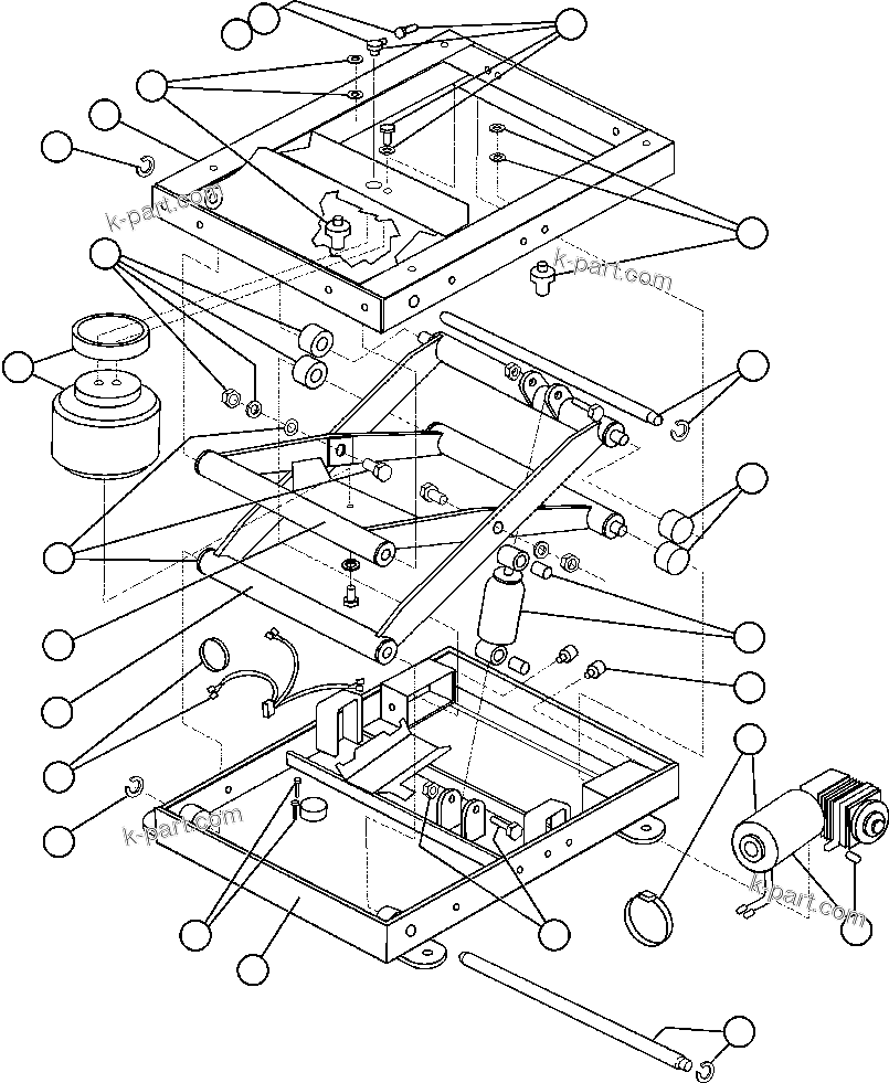 Komatsu parts book diagram for AFE48-AL  930E S/N A30111 MORENCI: SEAT SUSPENSION ASSEMBLY (VE8864)