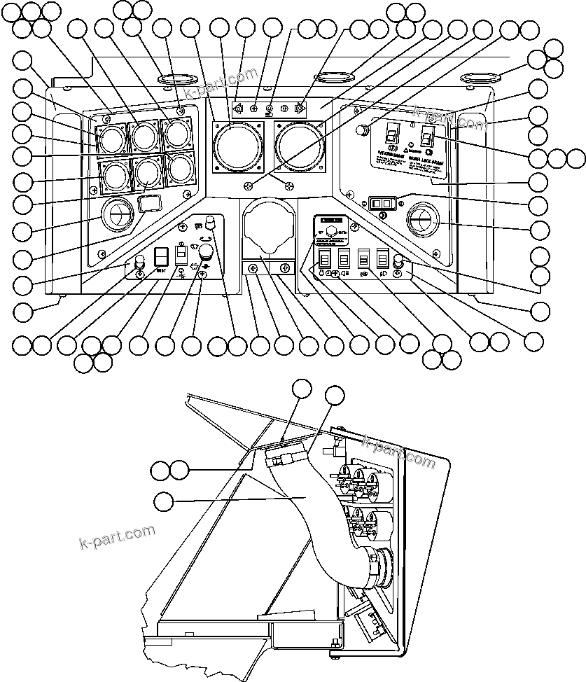 Komatsu parts book diagram for AFE48-AL  930E S/N A30111 MORENCI: INSTRUMENT PANEL ASSEMBLY