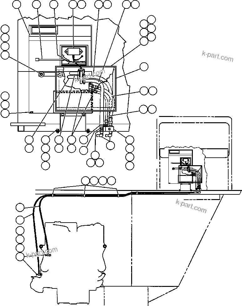 Komatsu parts book diagram for AFE48-AL  930E S/N A30111 MORENCI: HEATER PIPING & INSTALLATION