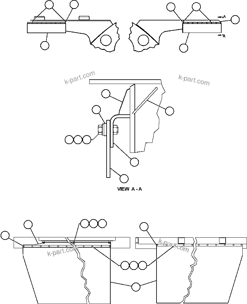 Komatsu parts book diagram for AFE48-AL  930E S/N A30111 MORENCI: DECK MUD FLAPS INSTALLATION
