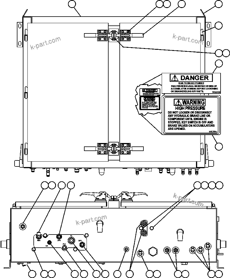 Komatsu parts book diagram for AFE48-AL  930E S/N A30111 MORENCI: HYDRAULIC BRAKE CABINET ASSM