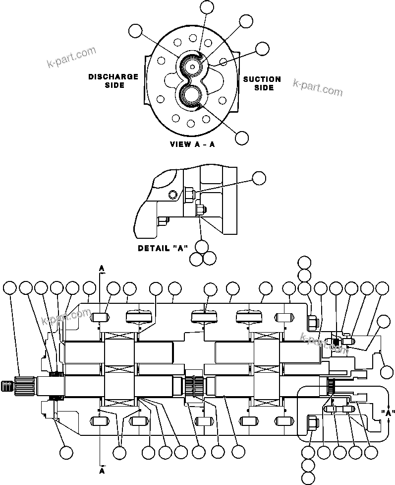 Komatsu parts book diagram for AFE48-AL  930E S/N A30111 MORENCI: HOIST PUMP ASSEMBLY (PB9008)