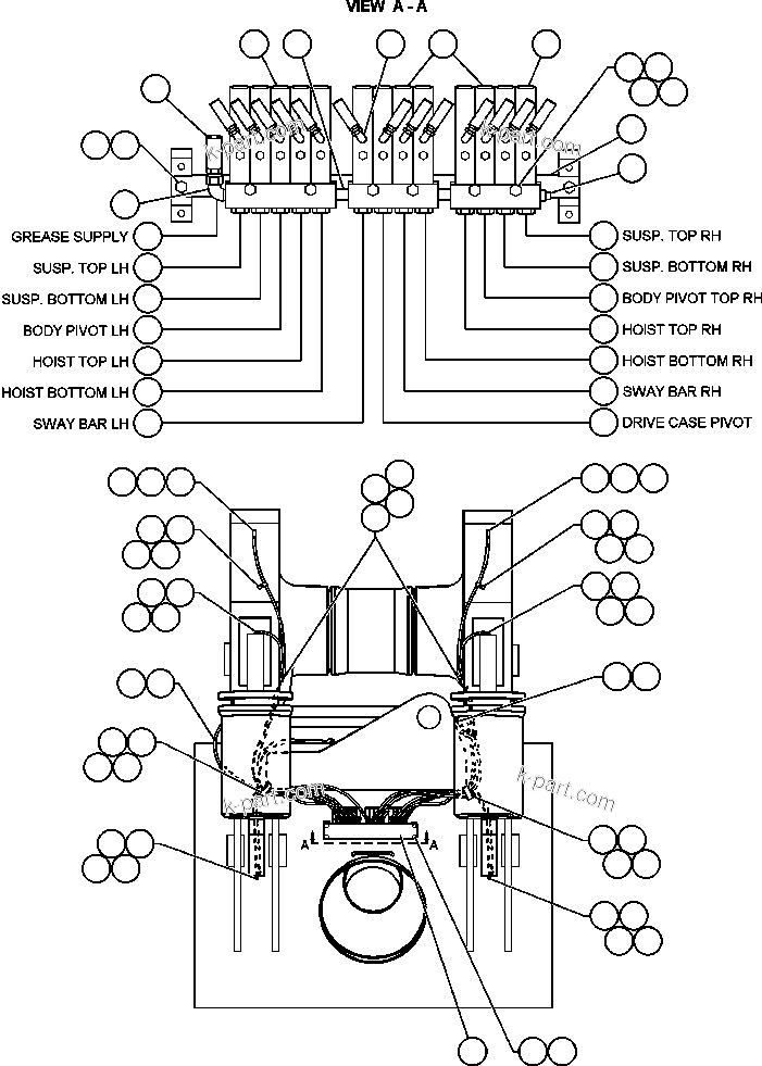 Komatsu parts book diagram for AFE48-AL  930E S/N A30111 MORENCI: AUTOMATIC LUBE SYSTEM - 2