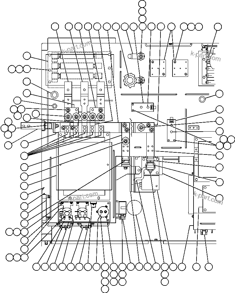 Komatsu parts book diagram for AFE48-AL  930E S/N A30111 MORENCI: CONTROL CABINET (TOP LEFT VIEW)