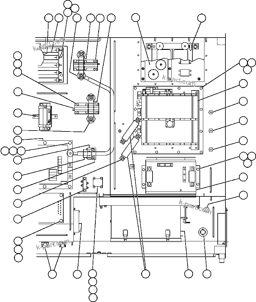 Komatsu parts book diagram for AFE48-AL  930E S/N A30111 MORENCI: CONTROL CABINET (TOP RIGHT VIEW)