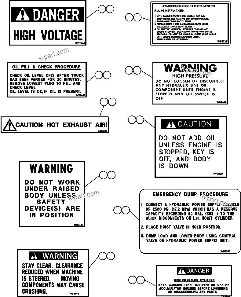 Komatsu parts book diagram for AFE48-AR  930E S/N A30115 SUNCOR: DECAL & WARNINGS