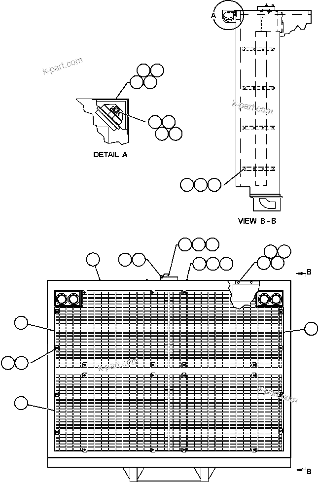 Komatsu parts book diagram for AFE48-AR  930E S/N A30115 SUNCOR: GRILLE ASSEMBLY