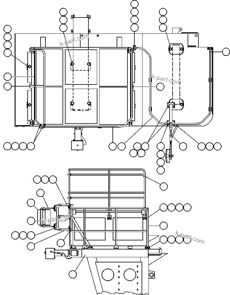 Komatsu parts book diagram for AFE48-AR  930E S/N A30115 SUNCOR: RIGHT DECK & HANDRAILS