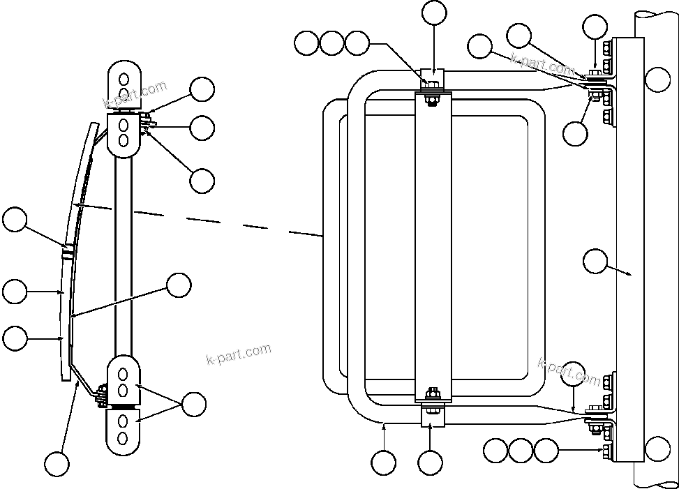Komatsu parts book diagram for AFE48-AR  930E S/N A30115 SUNCOR: R.H. CONVEX MIRROR INSTALLATION