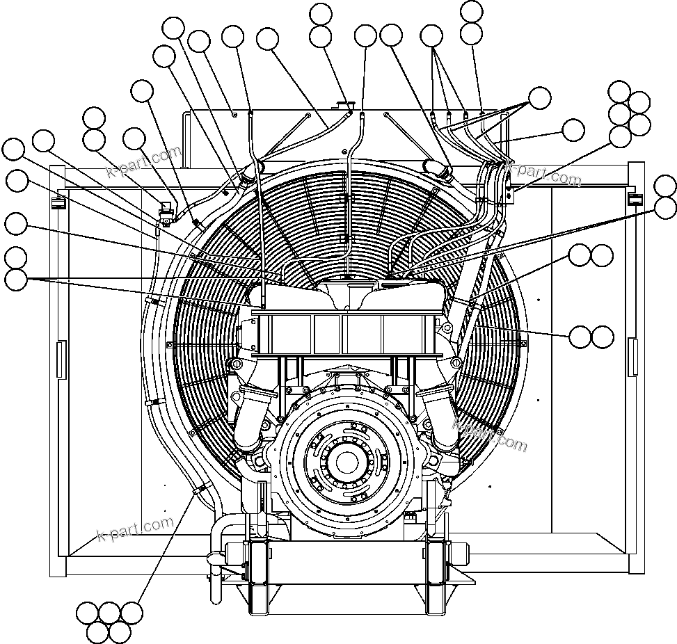 Komatsu parts book diagram for AFE48-AR  930E S/N A30115 SUNCOR: RADIATOR PIPING