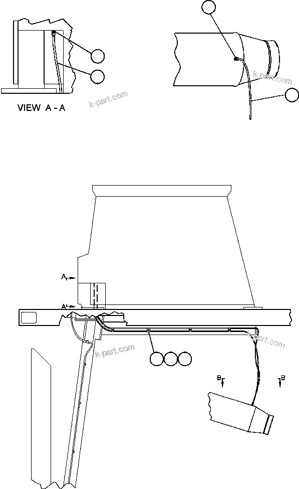 Komatsu parts book diagram for AFE48-AR  930E S/N A30115 SUNCOR: AIR CLEANER INDICATOR PIPING