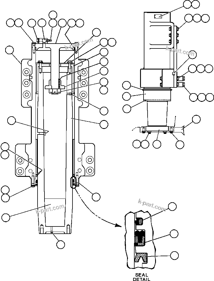 Komatsu parts book diagram for AFE48-AR  930E S/N A30115 SUNCOR: FRONT SUSPENSION & MOUNTING