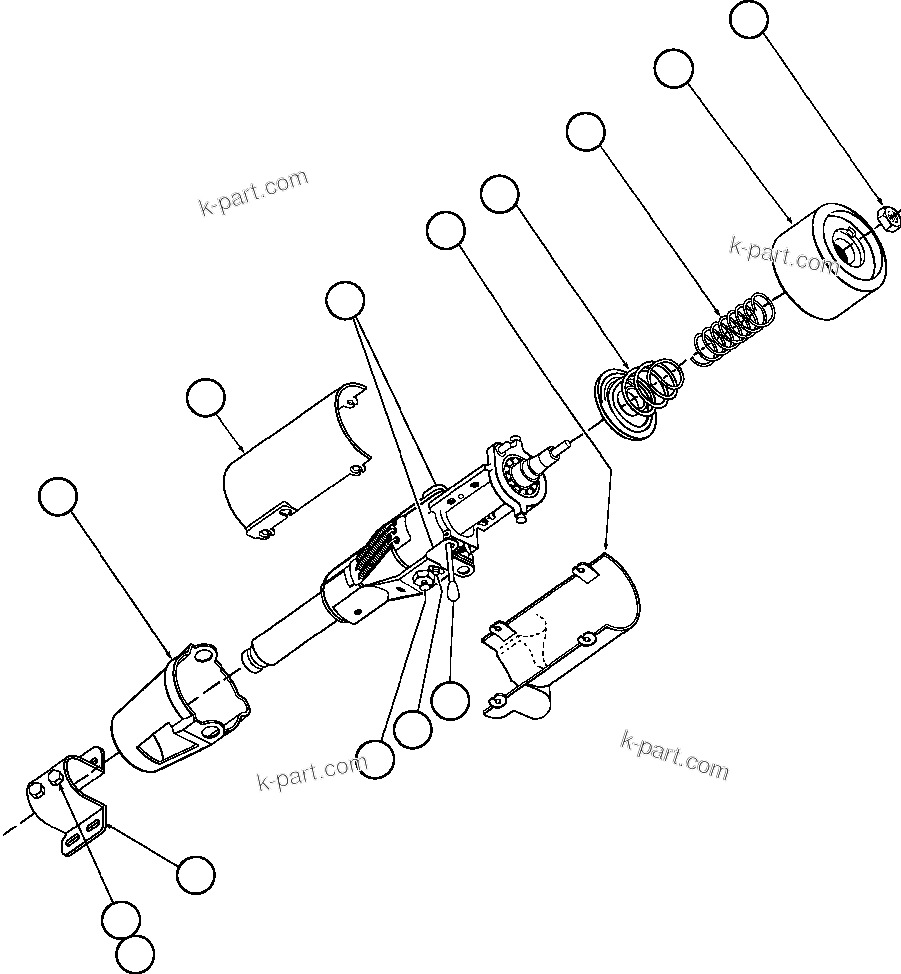 Komatsu parts book diagram for AFE48-AR  930E S/N A30115 SUNCOR: STEERING COLUMN ASSEMBLY - 2 (PB9380)