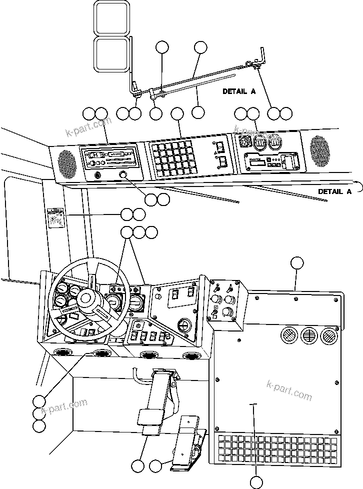 Komatsu parts book diagram for AFE48-AR  930E S/N A30115 SUNCOR: OPERATOR CONTROLS & OVERHEAD PANEL