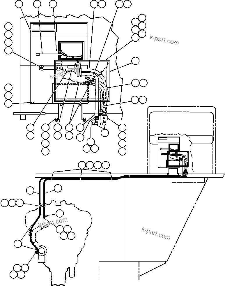 Komatsu parts book diagram for AFE48-AR  930E S/N A30115 SUNCOR: HEATER PIPING & INSTALLATION