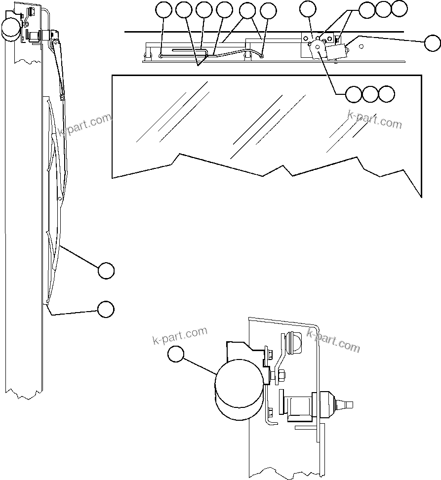 Komatsu parts book diagram for AFE48-AR  930E S/N A30115 SUNCOR: WINDSHIELD WIPER INSTALLATION