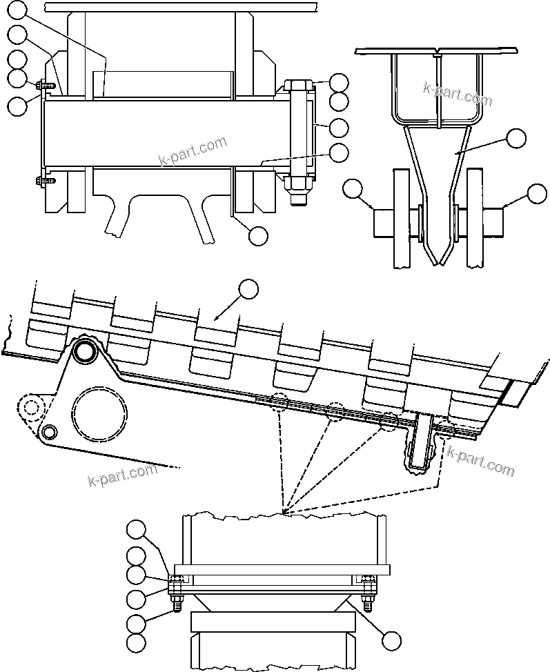 Komatsu parts book diagram for AFE48-AR  930E S/N A30115 SUNCOR: BODY & BODY PIVOT
