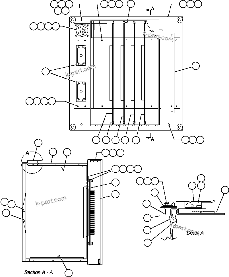 Komatsu parts book diagram for AFE48-AR  930E S/N A30115 SUNCOR: T.C.I. PANEL (PB9743)