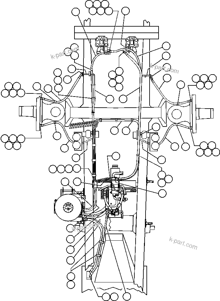 Komatsu parts book diagram for AFE48-AR  930E S/N A30115 SUNCOR: BRAKE COOLING PIPING - 4