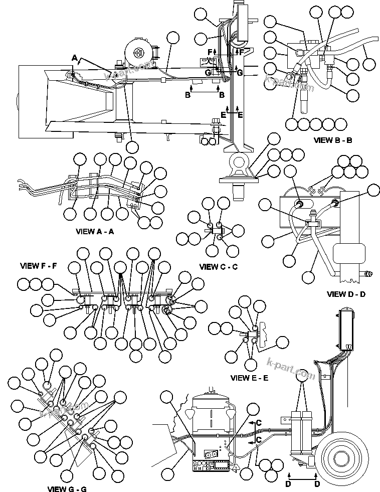 Komatsu parts book diagram for AFE48-AR  930E S/N A30115 SUNCOR: BRAKE PIPING - 5